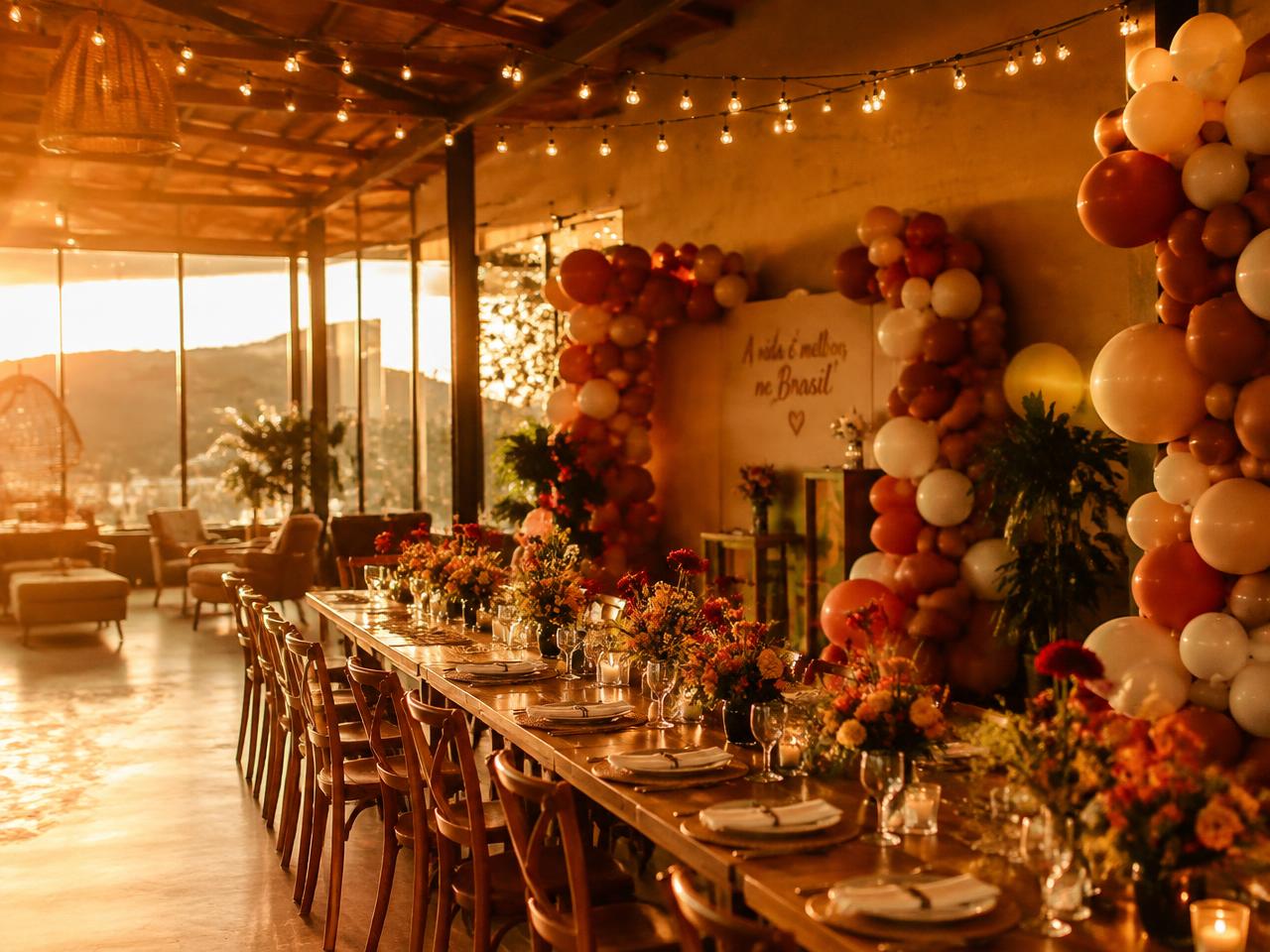 Salão decorado para festa